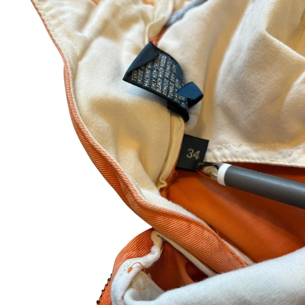 Polo Ralph Lauren Mens Orange Martini Glass Embroidered Classic Fit Shorts 34x9 - Picture 6 of 12